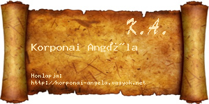 Korponai Angéla névjegykártya